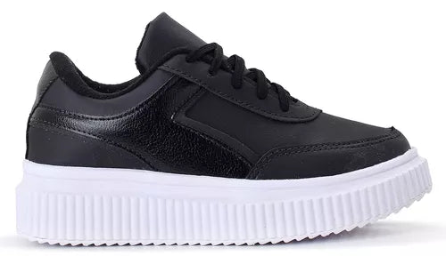 Tenis Preto Casual Plataforma Milla