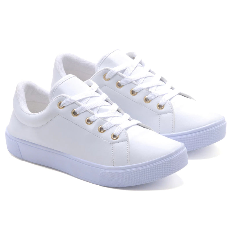 Tênis Feminino Star Sapatênis Casual Branco Confortável Leve