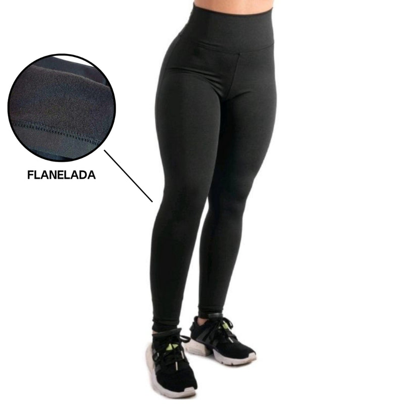 Legging Flanelada Grossa Calça Leg Peluciada Forrada Por Dentro Costura Reforçada Calça Térmica