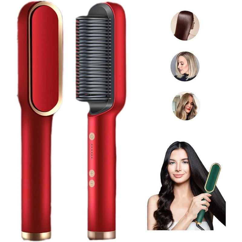 Escova Alisadora Smooth Hair 5 em 1 (Alisa, Seca, Hidrata, Modela e Anti-Frizz) - Bivolt  - Pacheco Express - Últimas Unidades 🔥