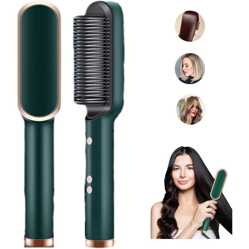 Escova Alisadora Smooth Hair 5 em 1 (Alisa, Seca, Hidrata, Modela e Anti-Frizz) - Bivolt  - Pacheco Express - Últimas Unidades 🔥