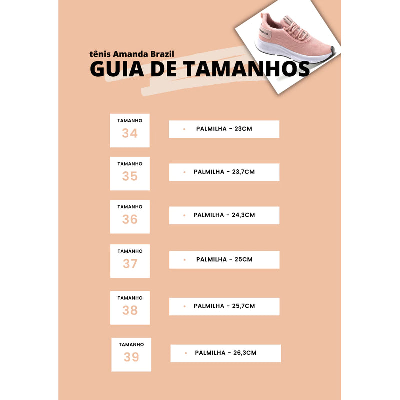 Tênis Feminino Run Sport Amanda Brazil Confortável + Relógio Envio Imediato  - Promoção