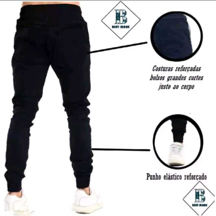 Calça Jogger Masculina Sarja elástico