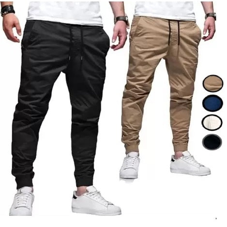 Calça Jogger Masculina Sarja elástico