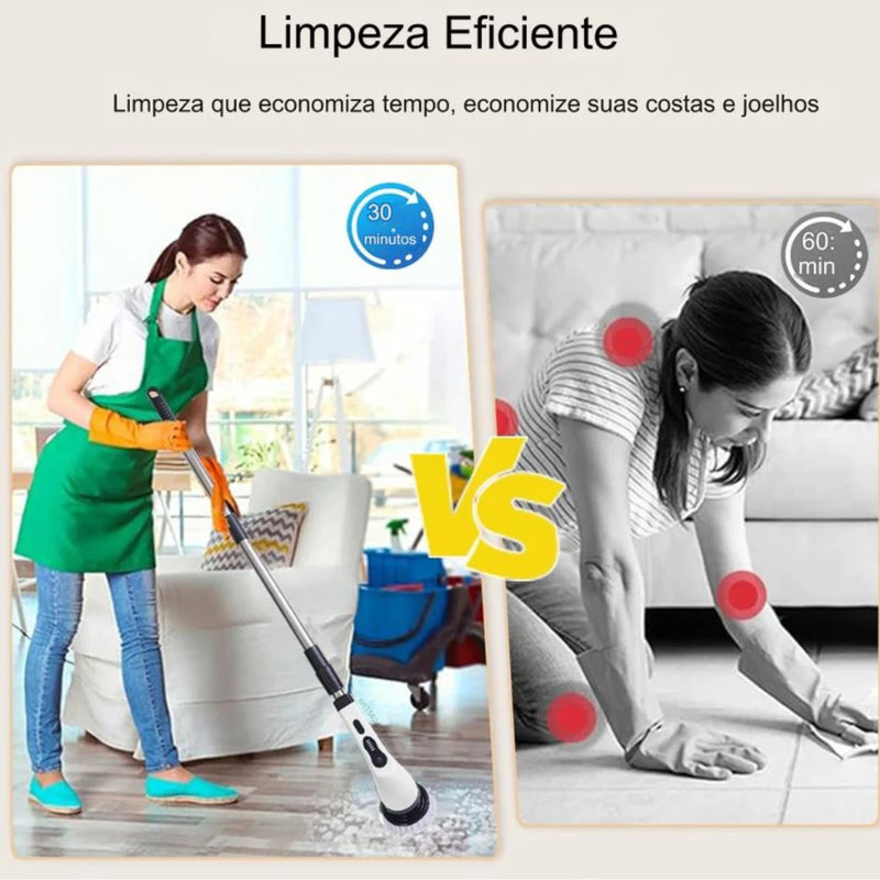 Escova de Limpeza Elétrica Multifuncional 9 em 1