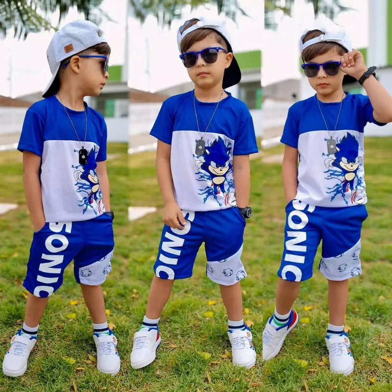 Conjunto Infantil de Menino Bermuda e Camisa Masculina Juvenil Dryfit Lançamento