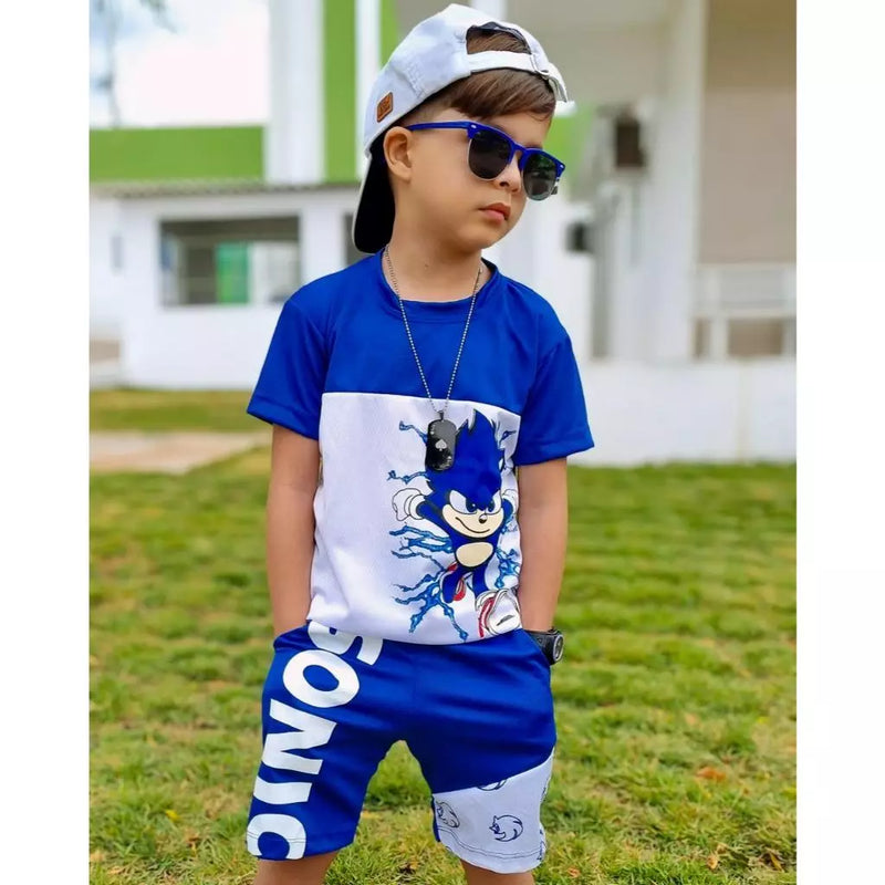 Conjunto Infantil de Menino Bermuda e Camisa Masculina Juvenil Dryfit Lançamento