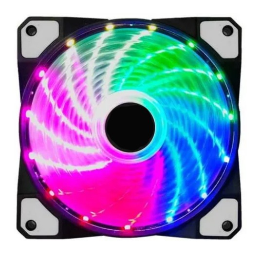 Cooler Fan Com Led Colorido Ventilação PC 1200RPM 12x12Cm