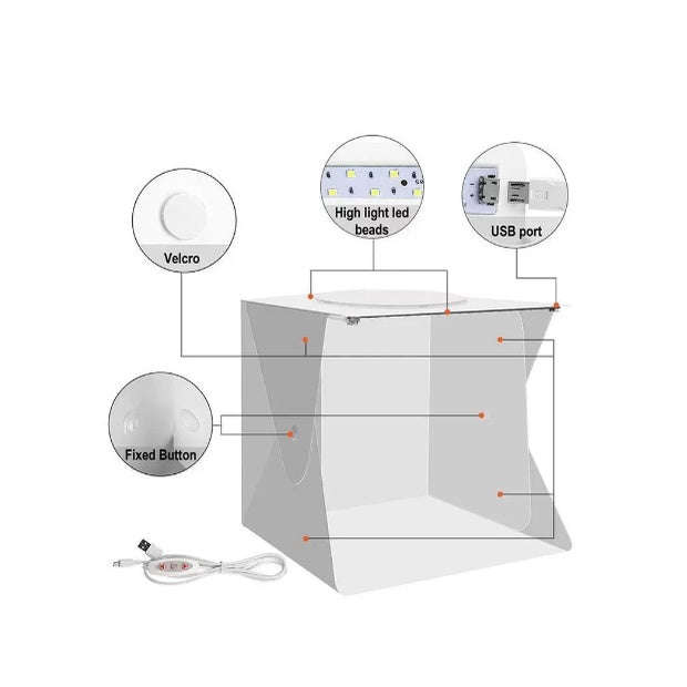 Mini Estudio Fotográfico Photo Studio Led 20 X 20 Usb Portatil Foto