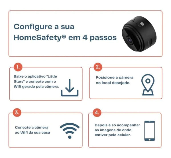 Mini Câmera Magnética HomeSafety Wifi FullHD Original  - Pacheco Express - Últimas Unidades 🔥